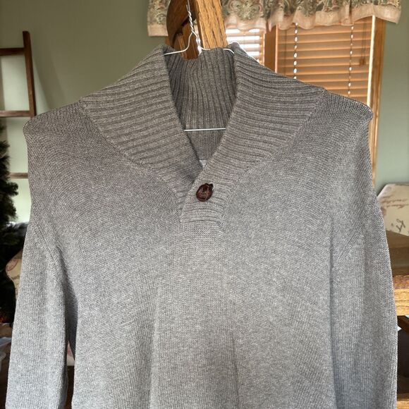 Horny Toad Gray SINGLE Button Knit Sweater Size XL VINTAGE - Picture 2 of 6